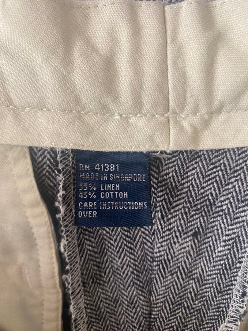 ラルフローレン メンズ ヘリンボーン リネン混パンツ 33/30 M相当