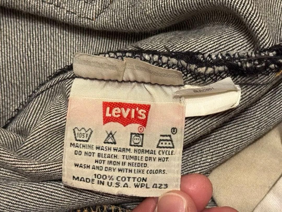 マ*リ様 USA製Levi's 501 先染めブラックデニム W34 L36