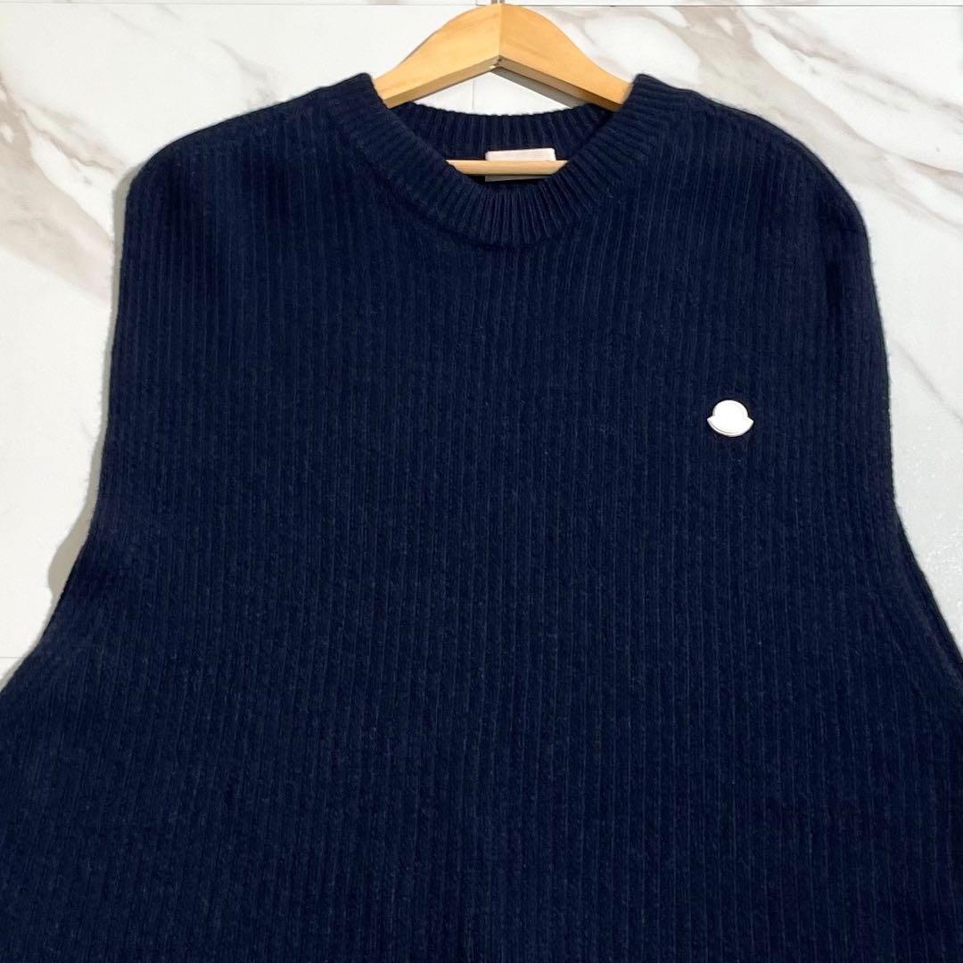 【美品/カシミヤ/L】モンクレール x ハイク ニットワンピース ネイビー