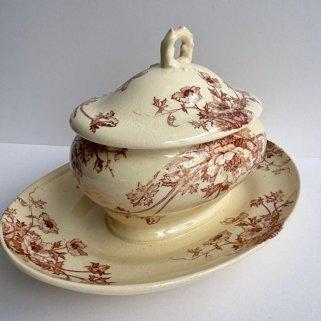 フランスアンティーク Gien ジアン Anemones アネモネ　ソーシエール