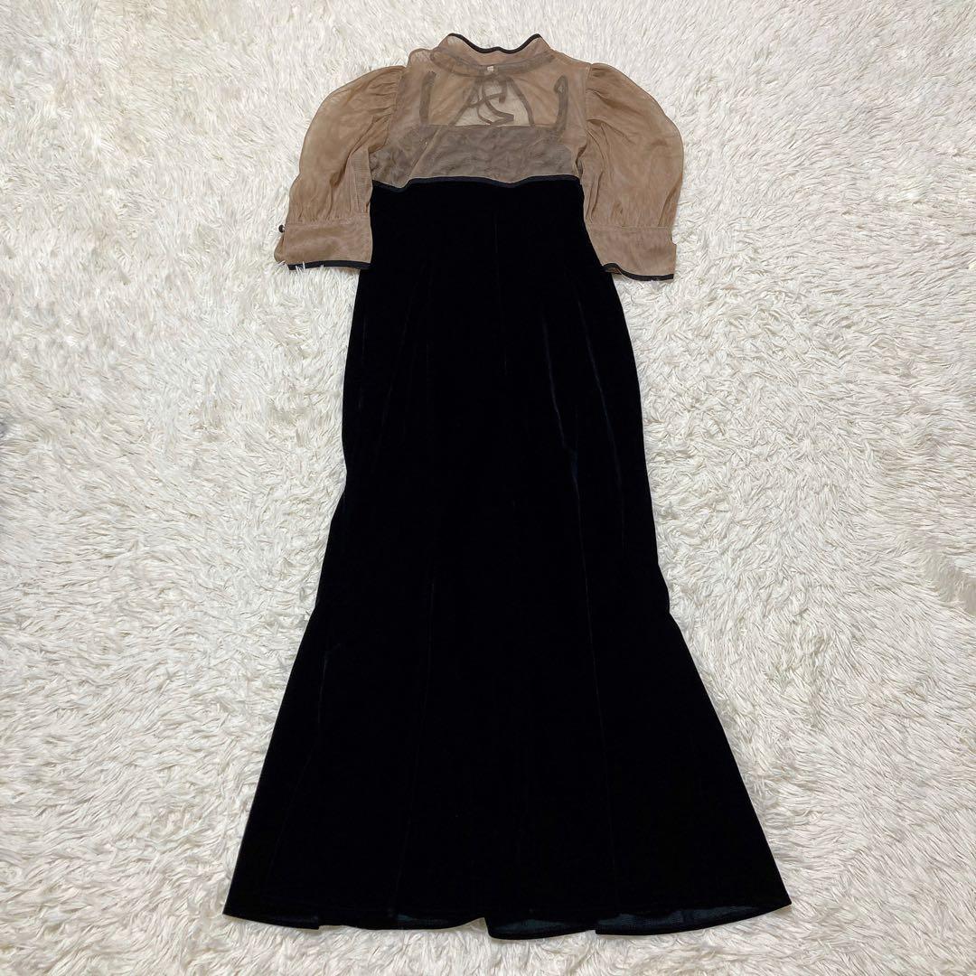 SALE✨レジャ 花柄ボレロマーメイドワンピース セットアップ ブラック S