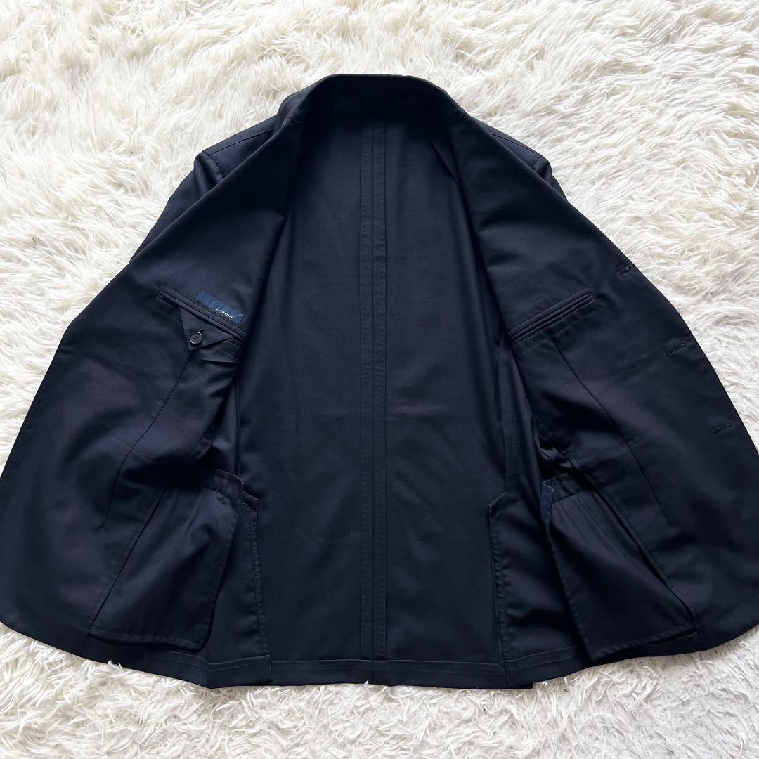 <美品>LARDINI ネイビー ウール スーツ サイズ48