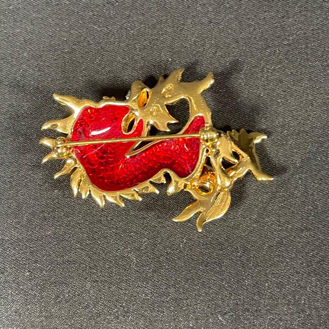 希少　SWAROVSKI　スワロフスキー　ドラゴン　龍　ブローチ　コサージュ