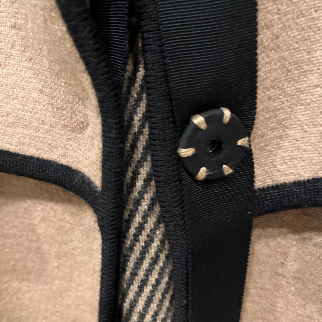 バニラ❣️ ランバン✨ニットコート　 毛100 暖かい　バイカラー