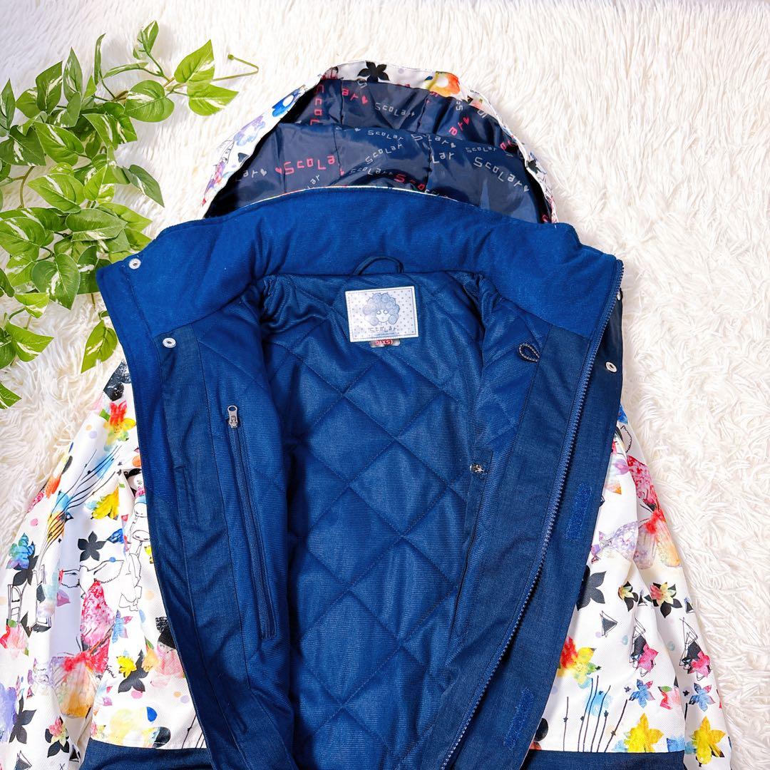 【極美品】ScoLar スカラー スキー スノーボードウェア上下セット　総柄