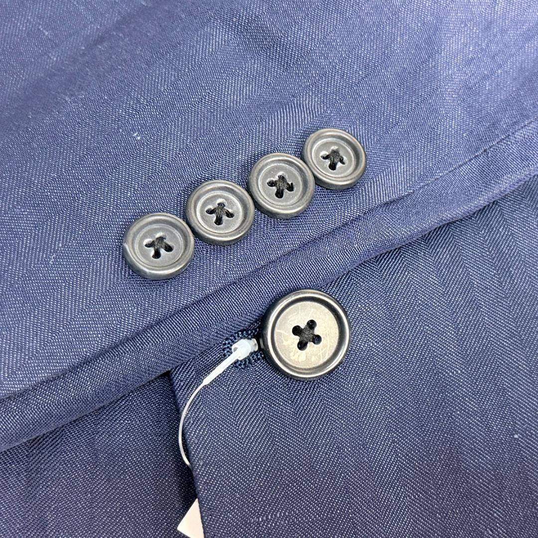 J5241新品ブルックスブラザーズ カノニコ生地リネンヘリンボーン柄スーツ 38