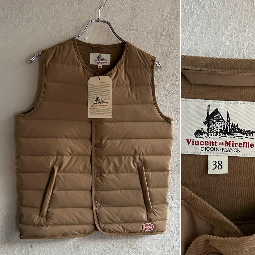 Vincent et Mireille ステッチレス ダウンベスト ベージュ