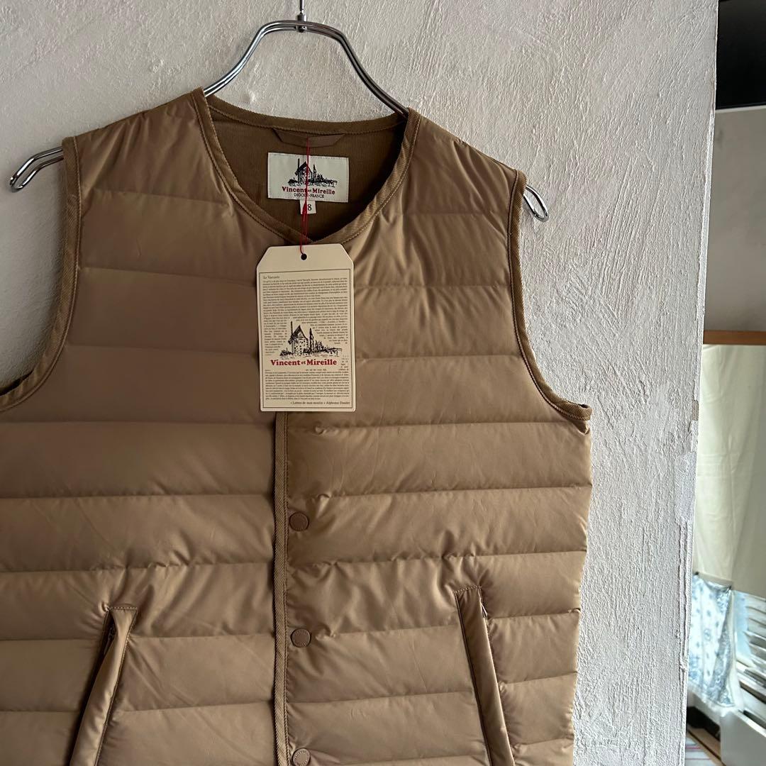Vincent et Mireille ステッチレス ダウンベスト ベージュ