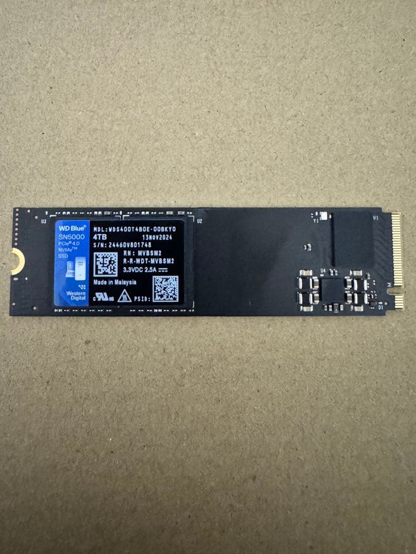 【動作確認済】WD Blue SN5000 NVMe WDS400T4B0E
