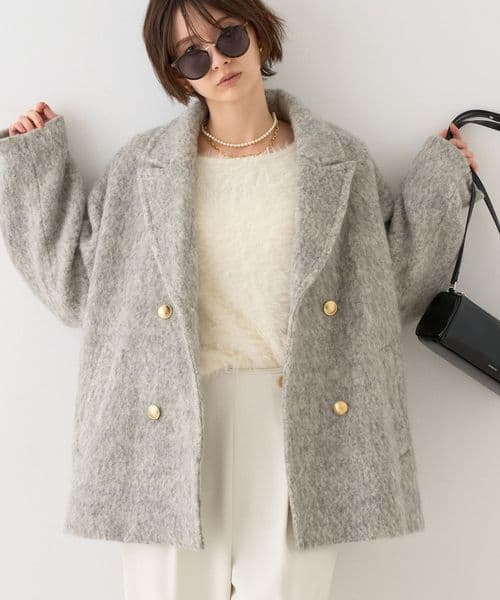 ラメシャギースライバーPコート/ピーコート