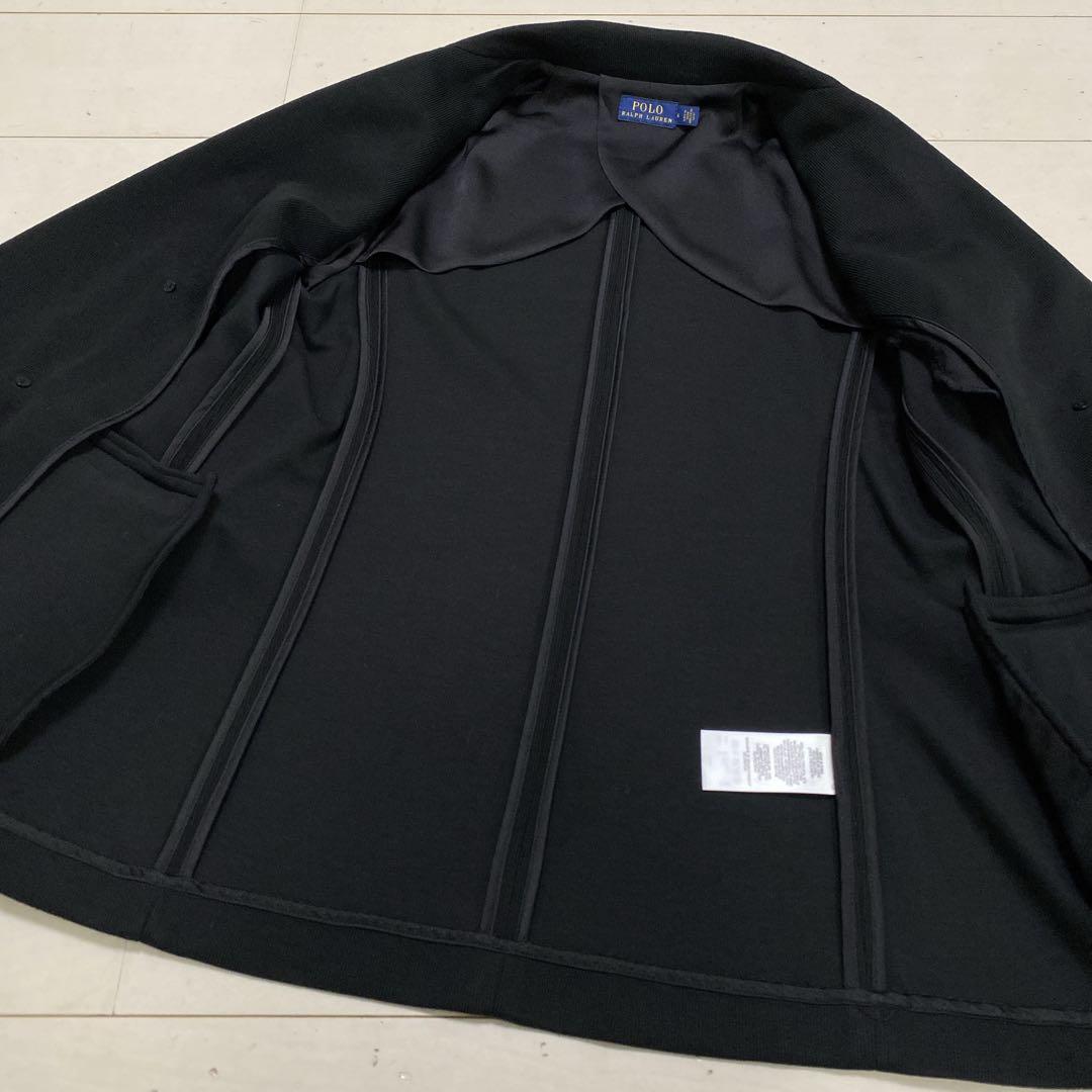 美品　ポロラルフローレン　レディース　ニットダブルブレステッドブレザー　Ｌ　黒銀