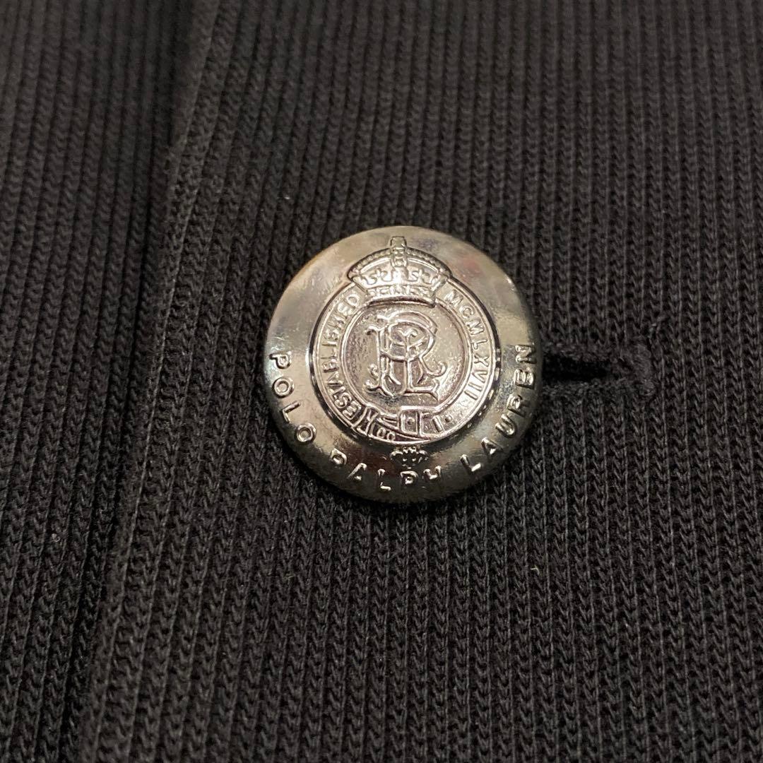 美品　ポロラルフローレン　レディース　ニットダブルブレステッドブレザー　Ｌ　黒銀