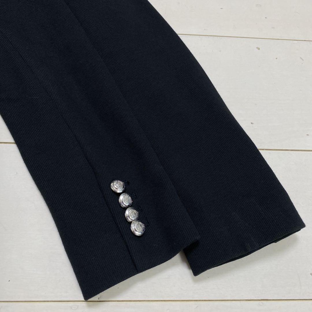 美品　ポロラルフローレン　レディース　ニットダブルブレステッドブレザー　Ｌ　黒銀