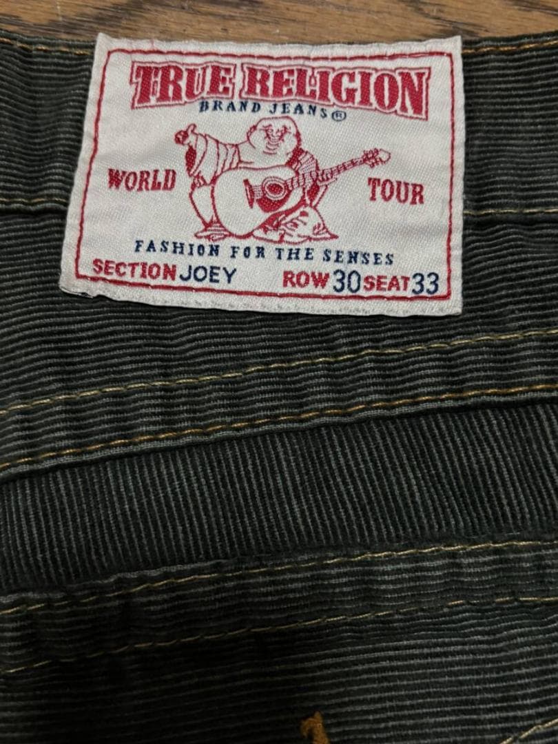 トゥルーレリジョン JOEY コーデュロイパンツオリーブ 米国製 30