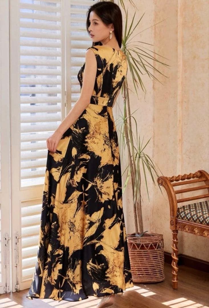 GINZA COUTURE 花柄マキシドレス