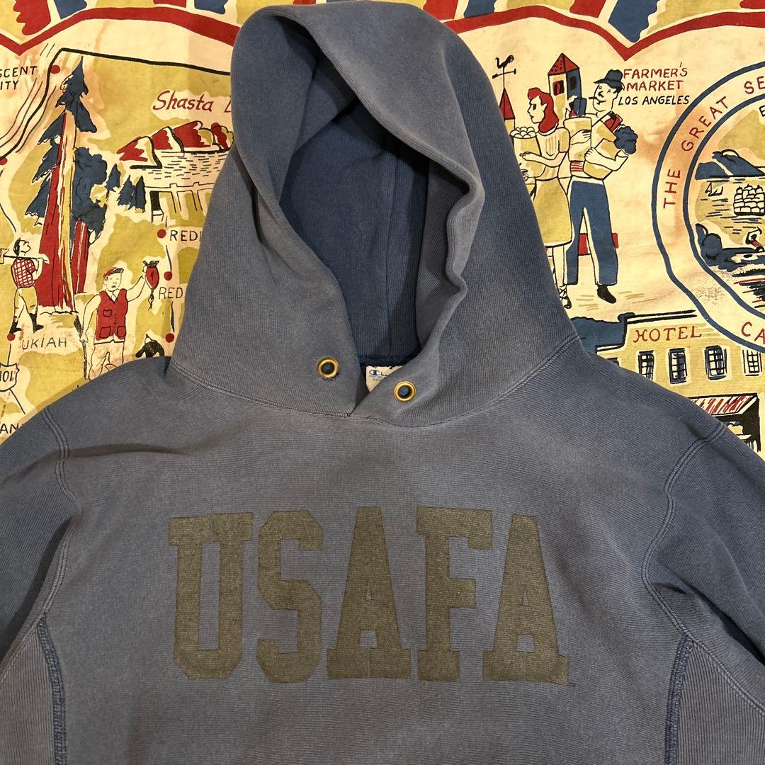 Champion USAFA スウェットパーカー L ネイビー フェード