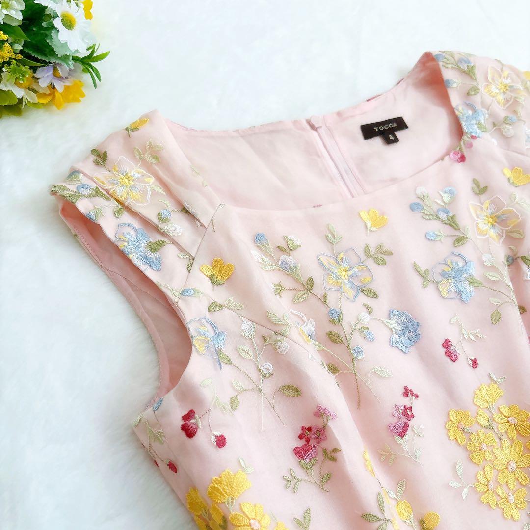 美品 TOCCA 宝塚コラボ GARDEN FLOWER ワンピース ピンク L