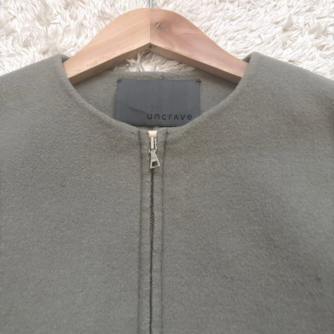 美品✨アンクレイヴ ライトリバー ショートコート ジップアップ ウール オリーブ