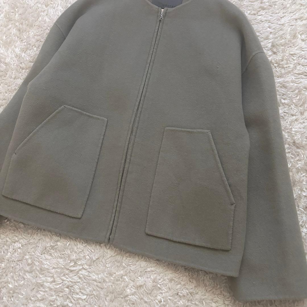 美品✨アンクレイヴ ライトリバー ショートコート ジップアップ ウール オリーブ