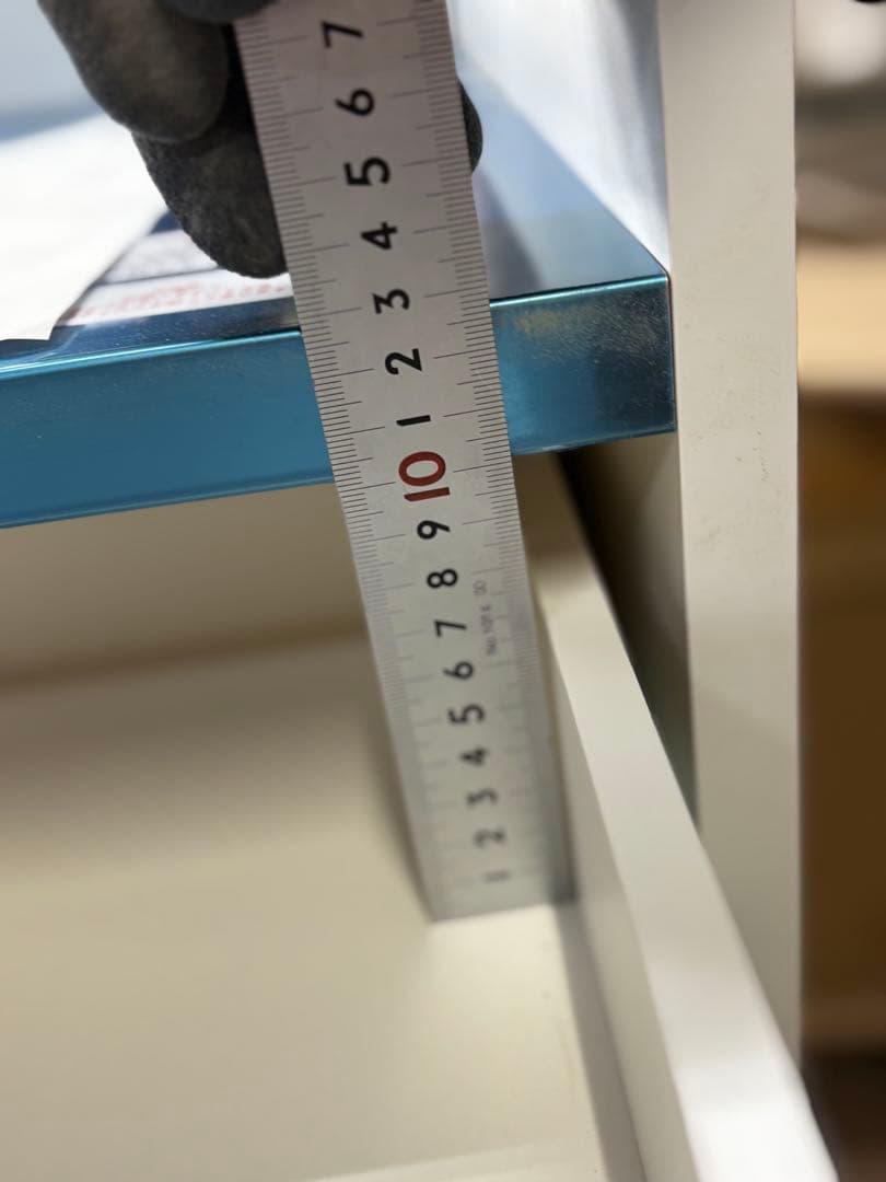 大型ホワイト全面鏡面ポリ製食器棚 4段