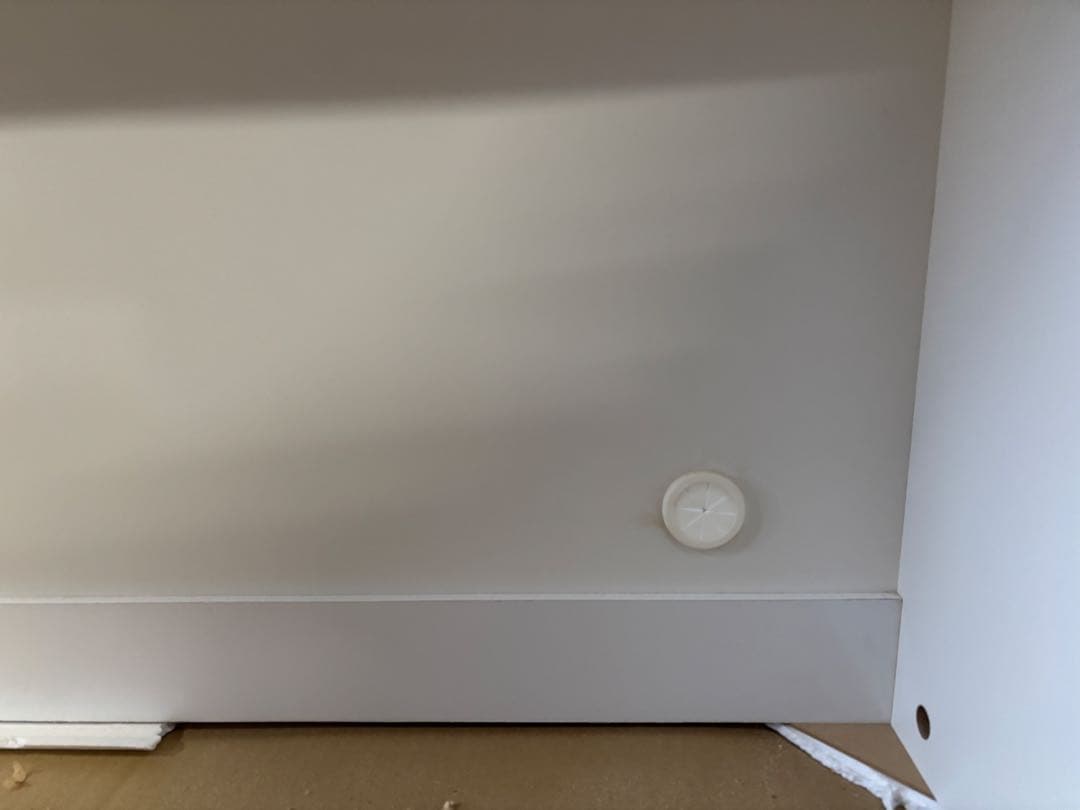 大型ホワイト全面鏡面ポリ製食器棚 4段