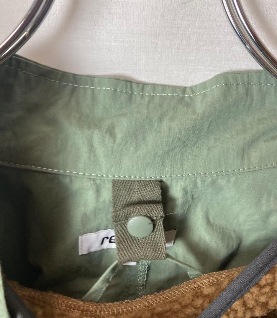 ボアライナー付きライトカーキノーカラーミリタリージャケット春秋冬物ゆったりサイズ