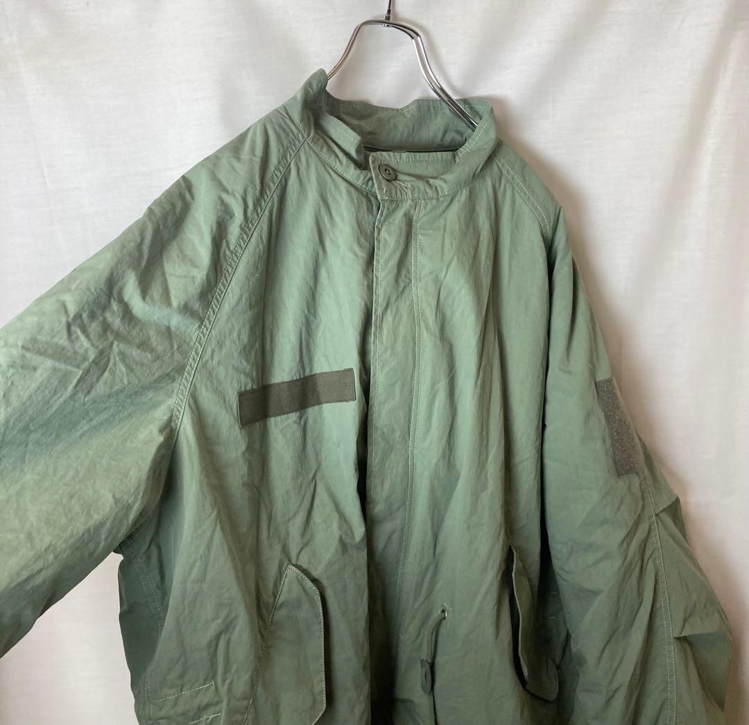 ボアライナー付きライトカーキノーカラーミリタリージャケット春秋冬物ゆったりサイズ