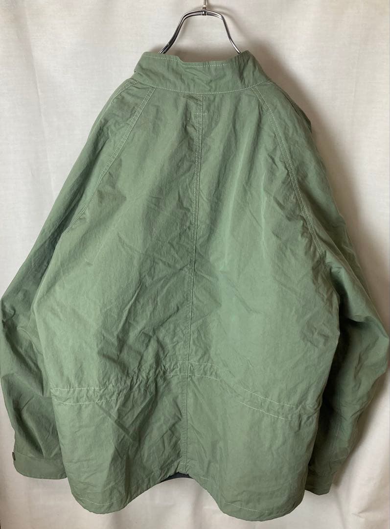 ボアライナー付きライトカーキノーカラーミリタリージャケット春秋冬物ゆったりサイズ