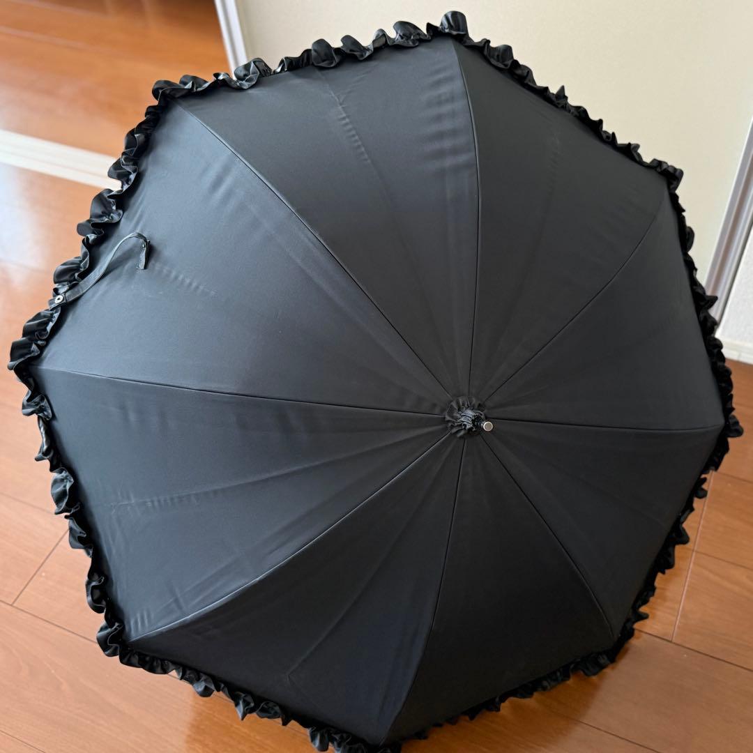 サンバリア　Mサイズ　フリル　ブラック　日傘