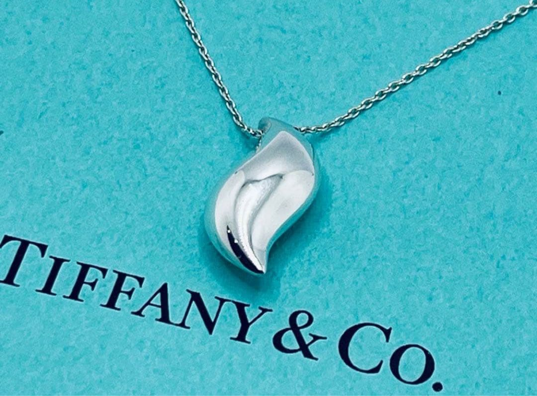 h573 美品　ティファニー　リーフ　ネックレス　シルバー　925