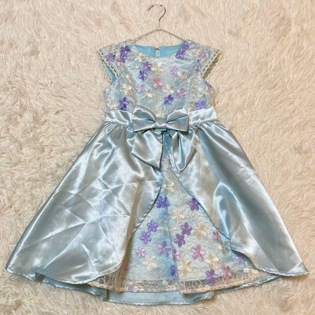 anyFAM フォーマルドレスワンピース花柄刺繍　110cm 七五三入学式発表会