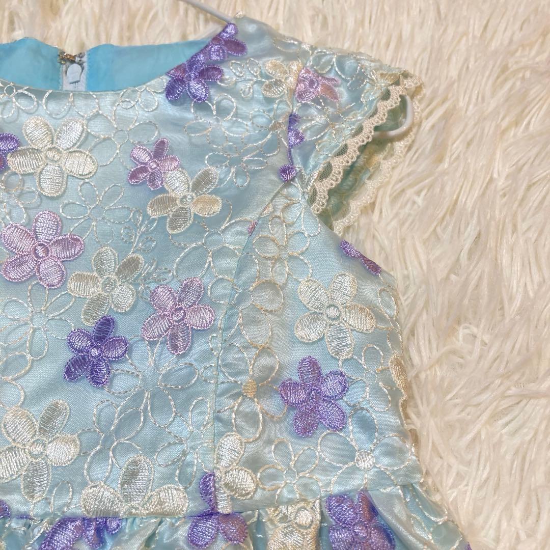 anyFAM フォーマルドレスワンピース花柄刺繍　110cm 七五三入学式発表会