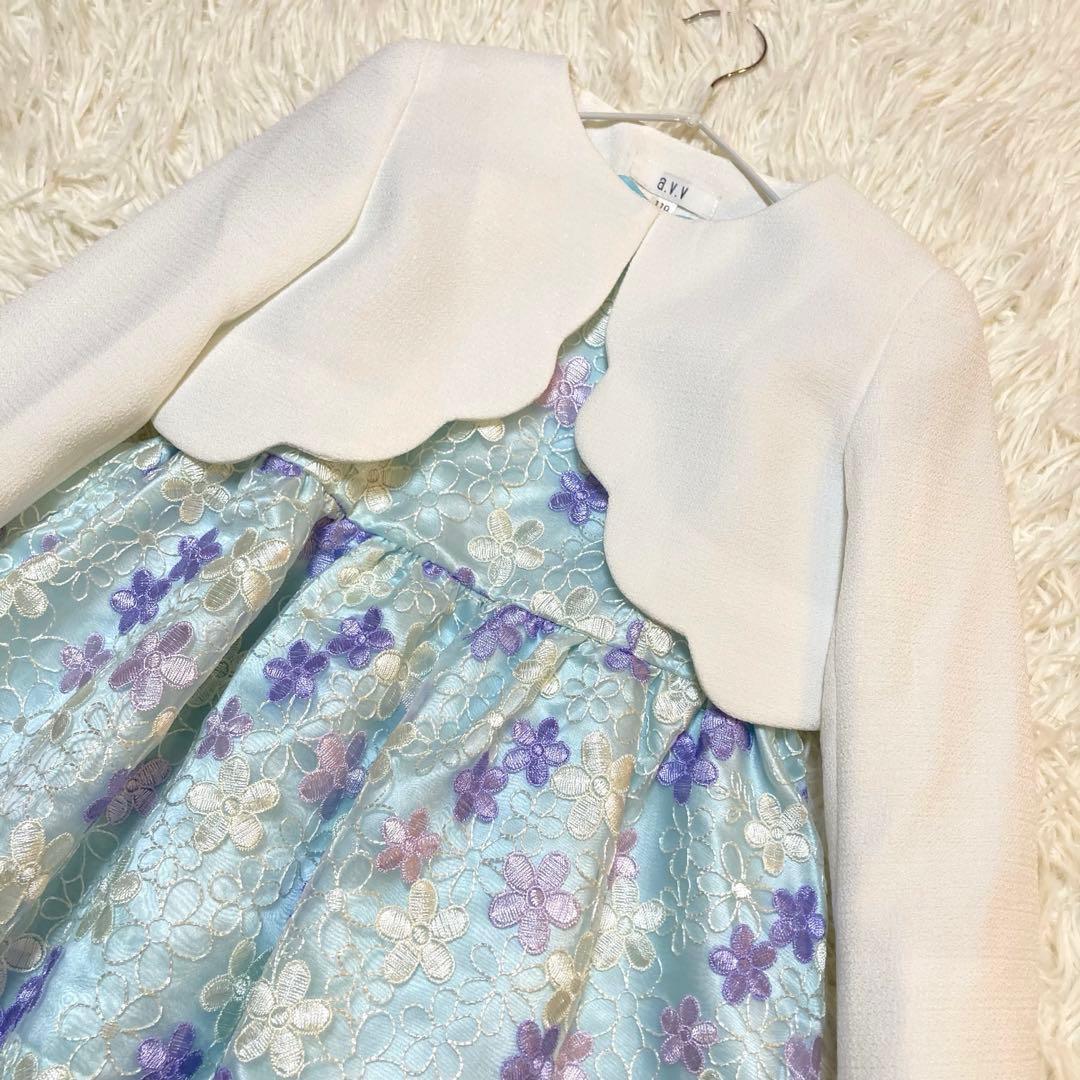 anyFAM フォーマルドレスワンピース花柄刺繍　110cm 七五三入学式発表会