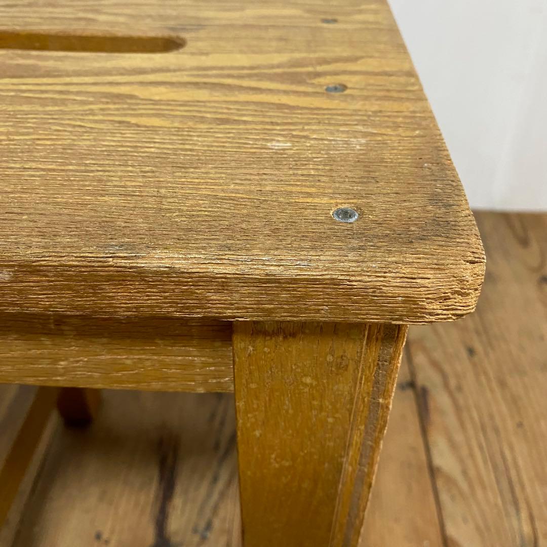 2脚セット アンティーク 角 スツール 椅子 植物台 昭和レトロ y