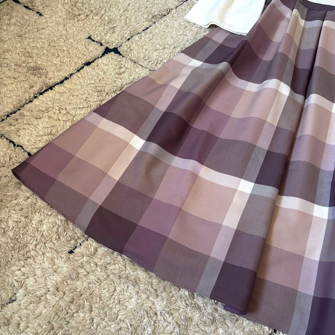 【美品✨】ブルーレーベルクレストブリッジ　チェッククロッシングツイルニット　M