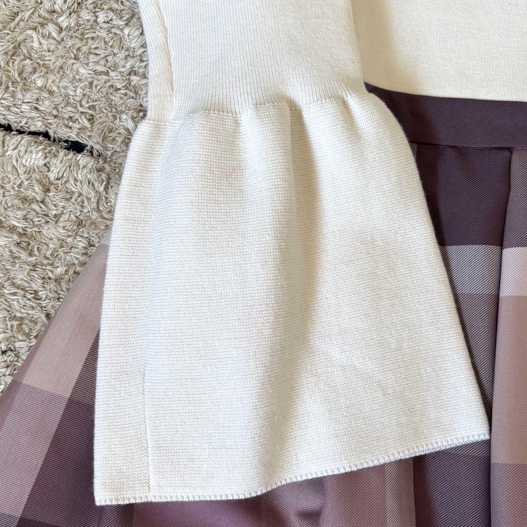 【美品✨】ブルーレーベルクレストブリッジ　チェッククロッシングツイルニット　M