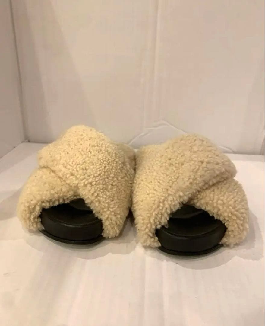 【美品】JIL SANDER サンダル 41 ファー付き 正規品 ジルサンダー