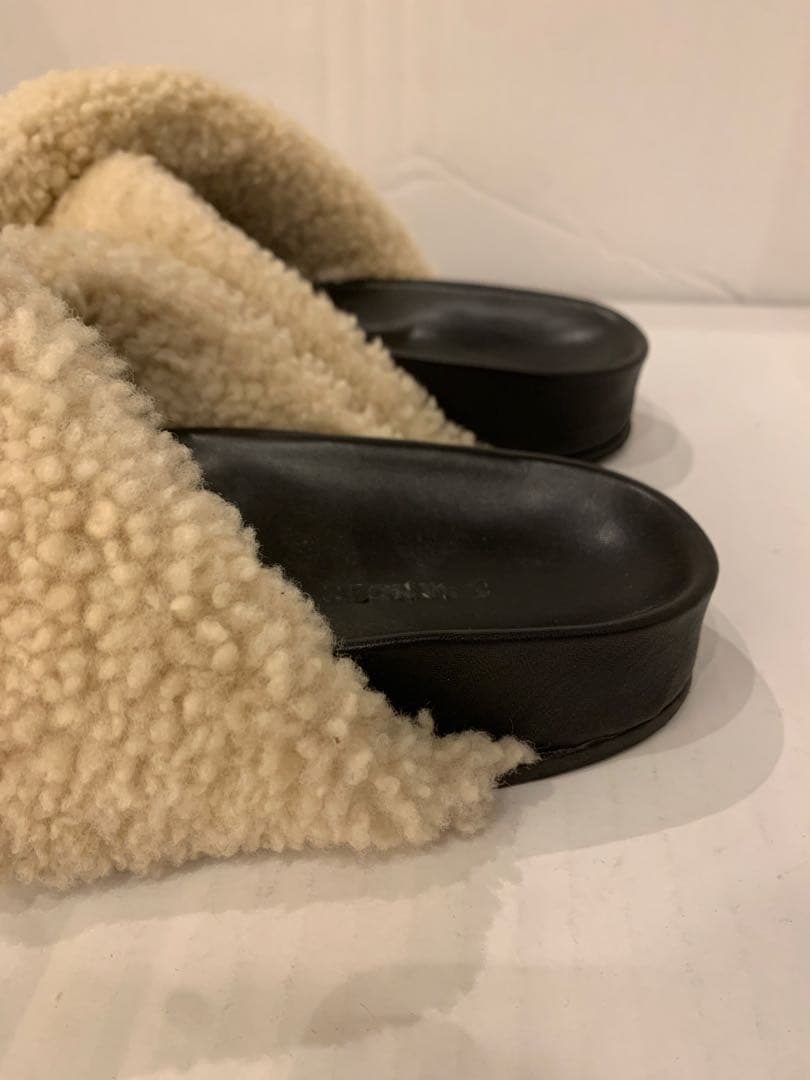 【美品】JIL SANDER サンダル 41 ファー付き 正規品 ジルサンダー