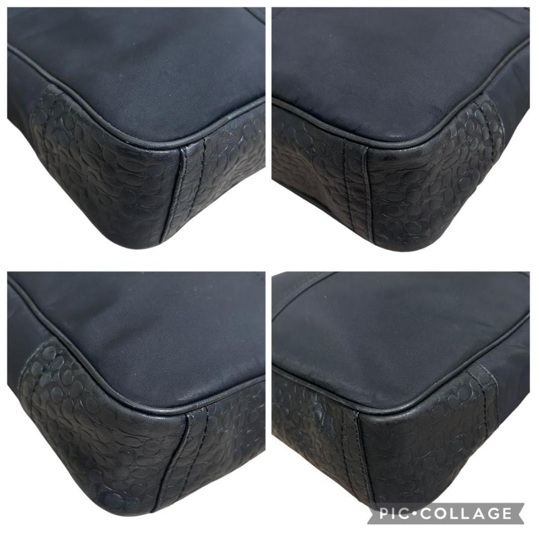 美品　コーチ ショルダーバッグ 斜め掛け 黒 ブラック クロスボディ レザー