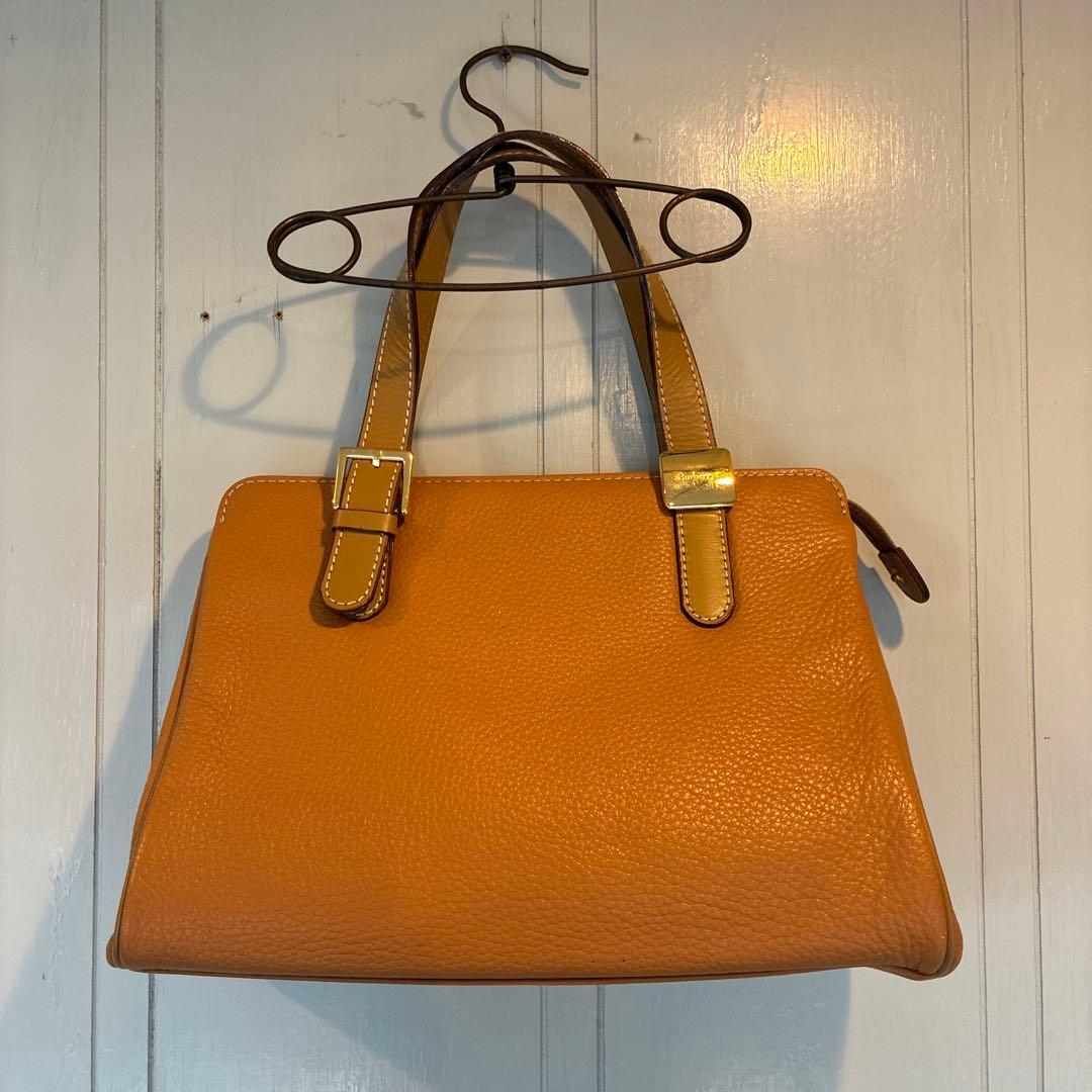 バーバリー レザー ノバチェック ベージュ ハンドバッグ キャメル　ゴールド