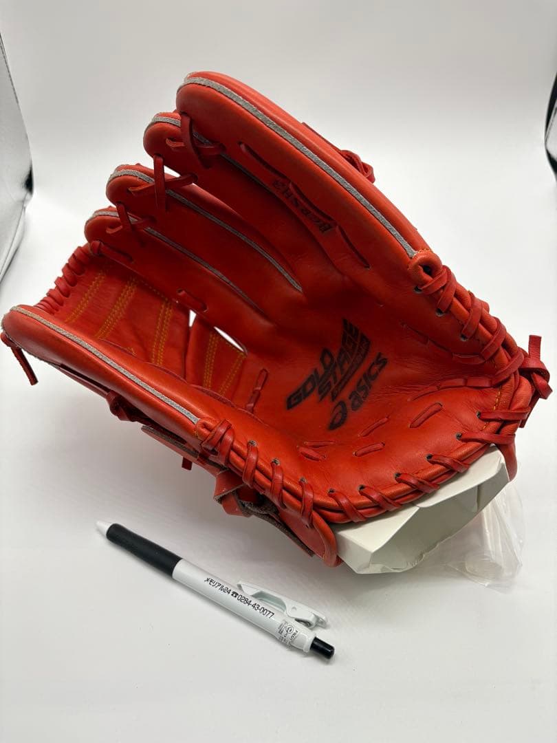 【新品】asics オレンジ 軟式グローブ BGRS13　ソフトボール