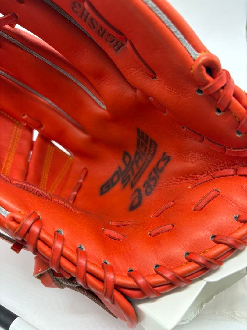 【新品】asics オレンジ 軟式グローブ BGRS13　ソフトボール