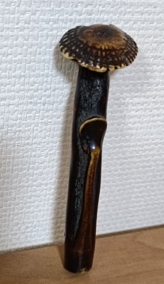 鹿角茸差し根付　古根付　鹿角彫刻根付　時代物　差し根付