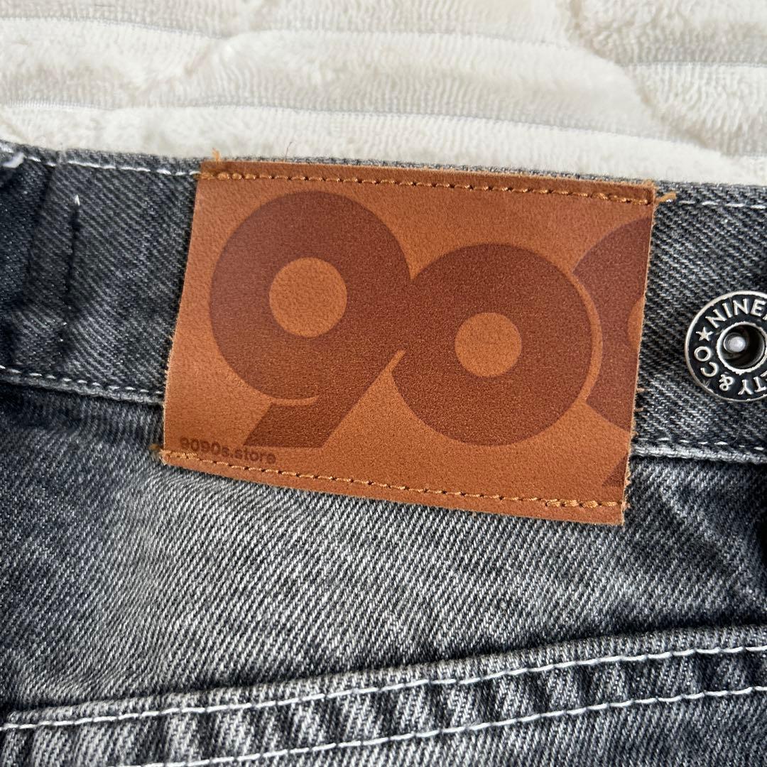 9090 バギーデニム ブラック ワイドデニム S 公式完売品