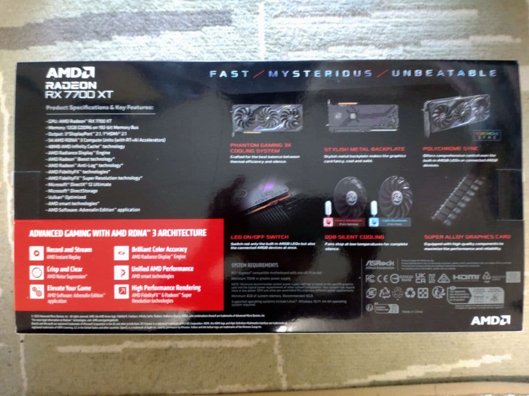 グラフィックボード・グラボ・ビデオカード ASRock Radeon OC Edition RX 7700 XT 12GB