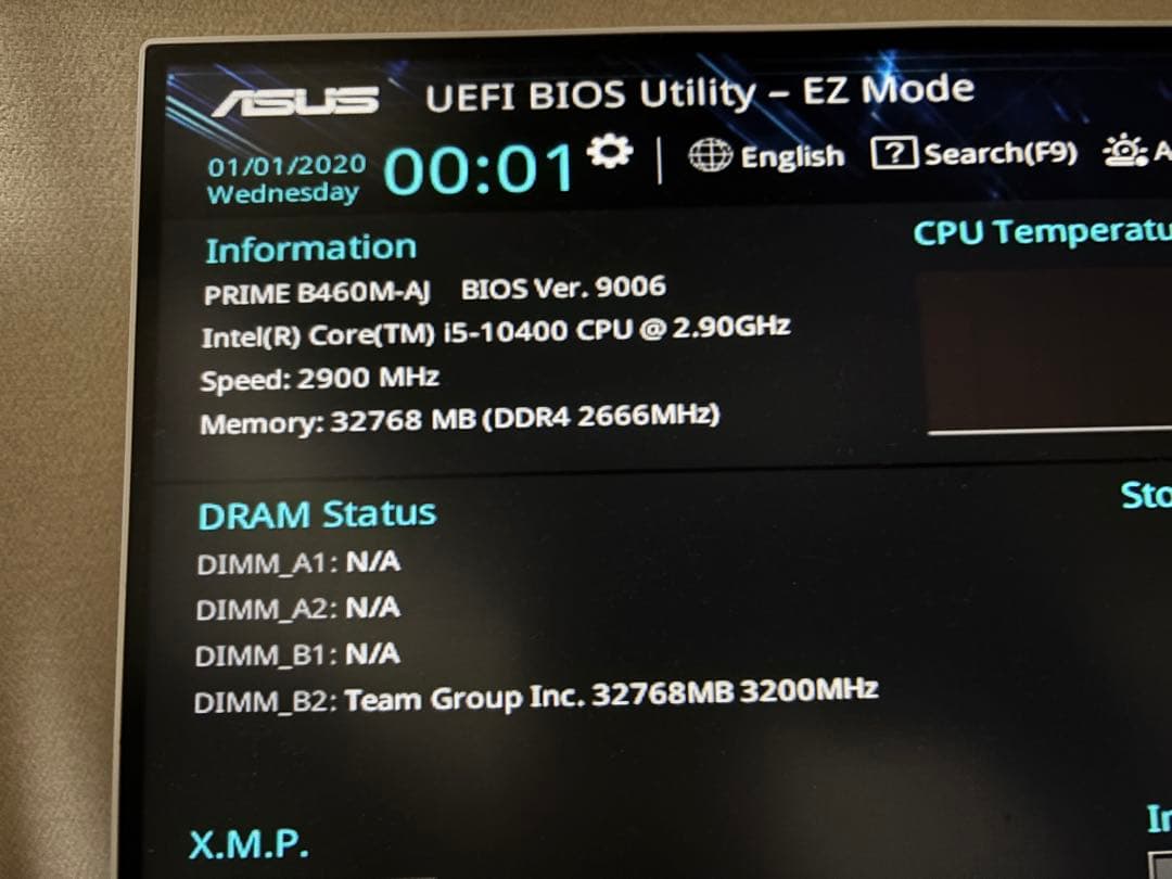 Team Group DDR4 3200 32GBx1枚 動作確認済み