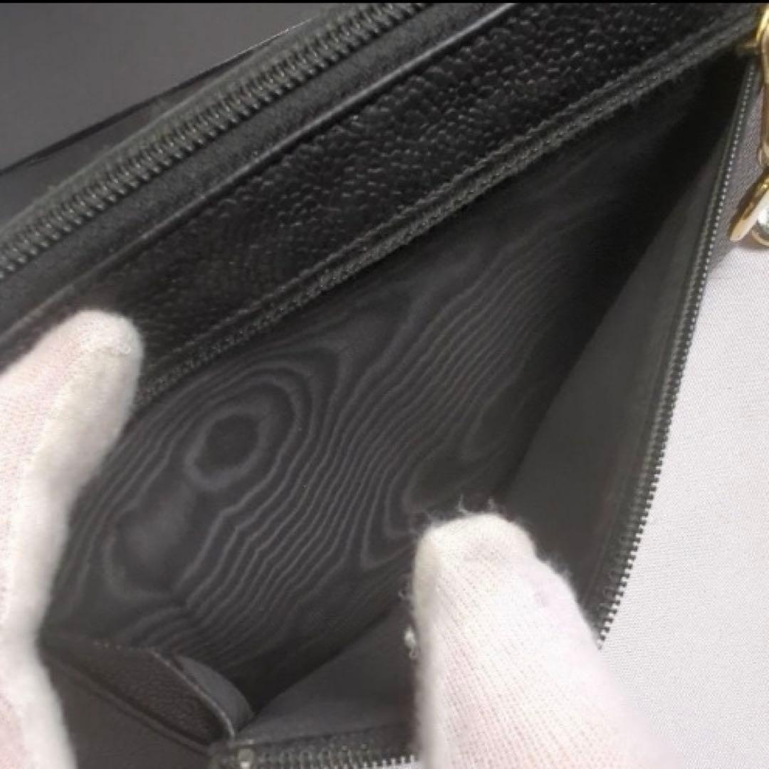 CHANEL キャビアスキン ココマーク レザー 長財布 ラウンド ジップ