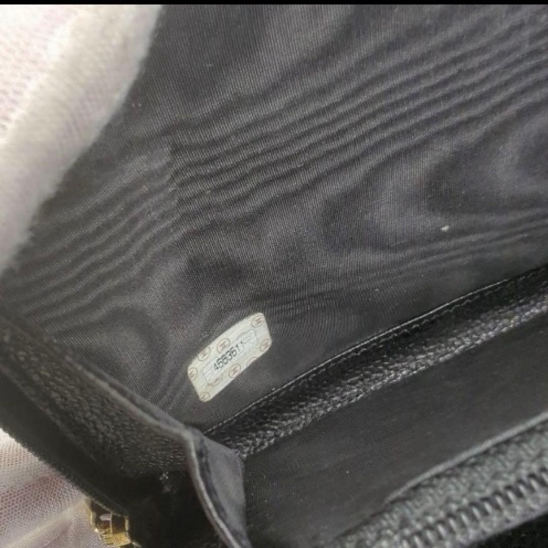 CHANEL キャビアスキン ココマーク レザー 長財布 ラウンド ジップ