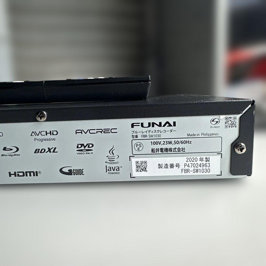 FUNAI フナイ ブルーレイレコーダー FBR-SW1030 2020年製