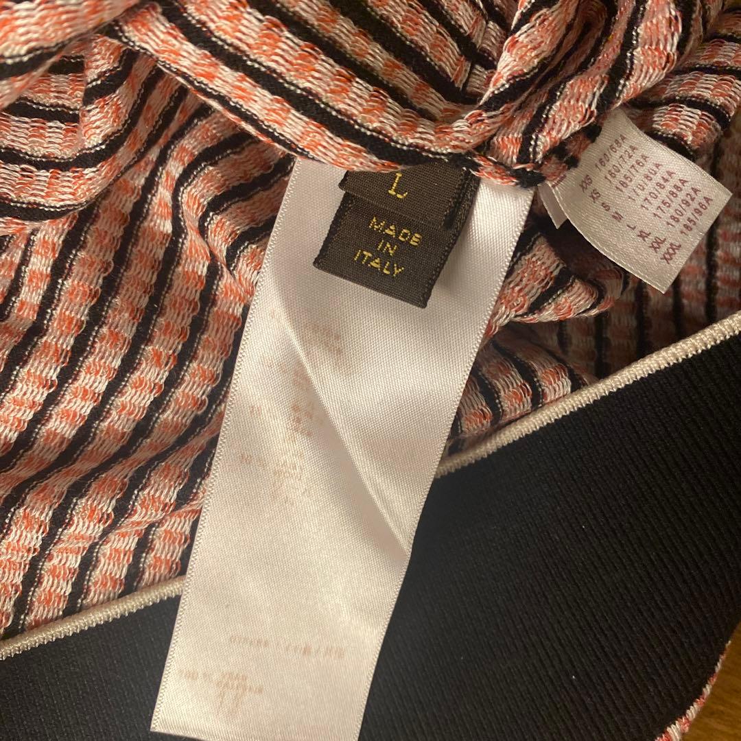 値下げ　VUITTON メンズ　ニット　セーター　L シルク　ボーダー　赤